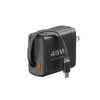 45W Retractable Wall Charger, GaN6 Fast Charger with 45W Retractable Type-C Cable and 1A1C Port, Portable Retractable Charger Wall Plug for iPhone 16/15 Pro Max/iPad/Galaxy/Pixel