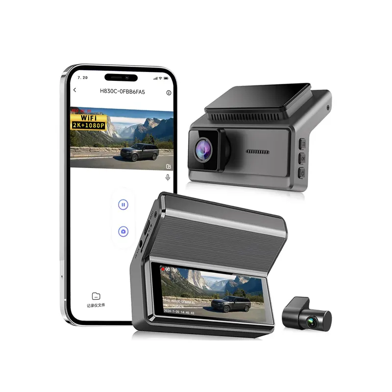 Hot Sale Dual Lens 2.4G WIFI Car Cameras Blackbox DVR Front 4K Back 1K 3.16 Inch IPS Screen Recorder Dashcam External GPS Module