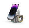 15W Auto Rotation 3-in-1 Wireless Charger Multi-Function Magnetic Stand for Microphone Plastic Charging Station
