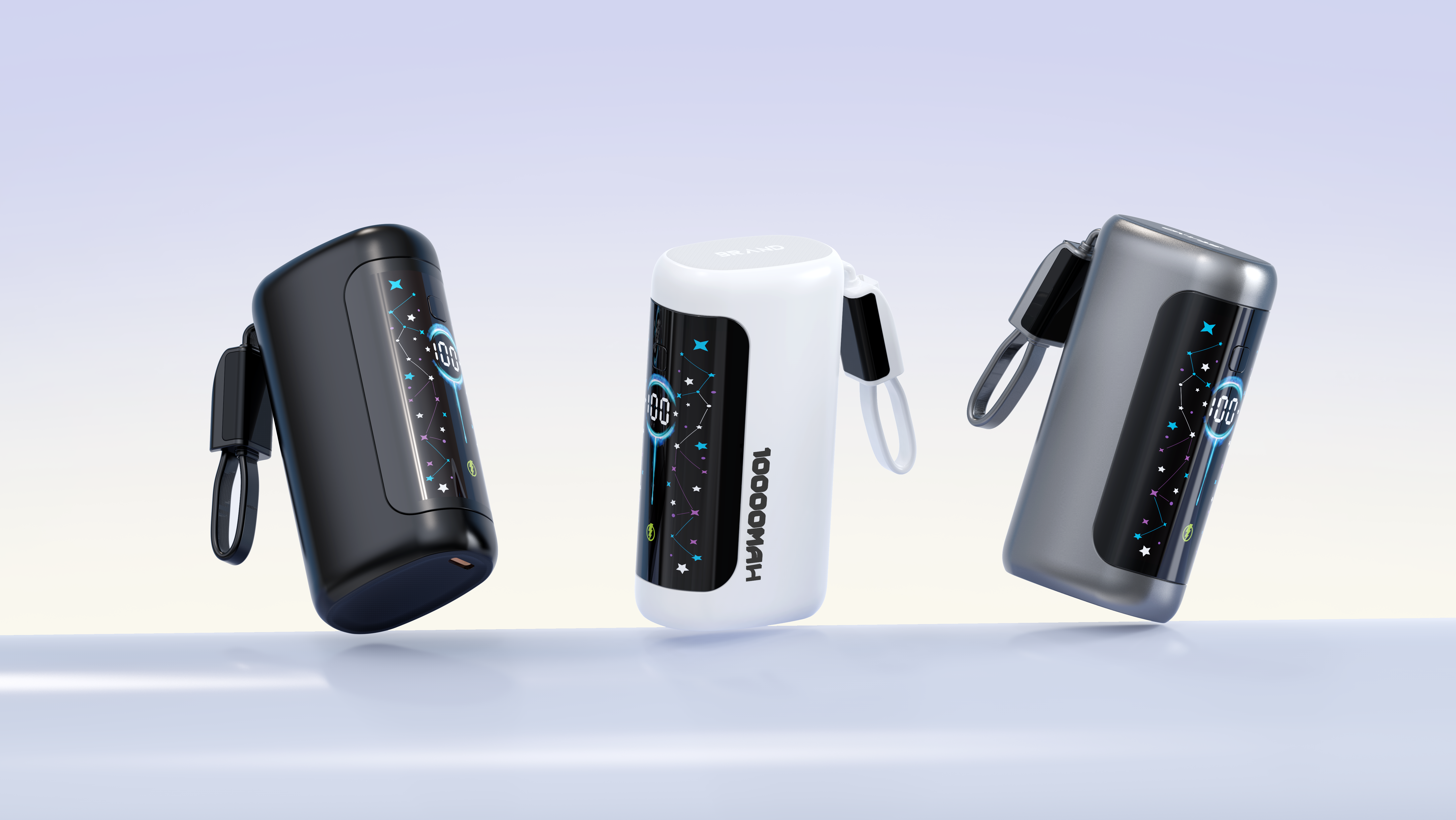 Original Factory Fast Charging Capsule Power Bank Portable 10000mAh Power Bank With LED Digital Display