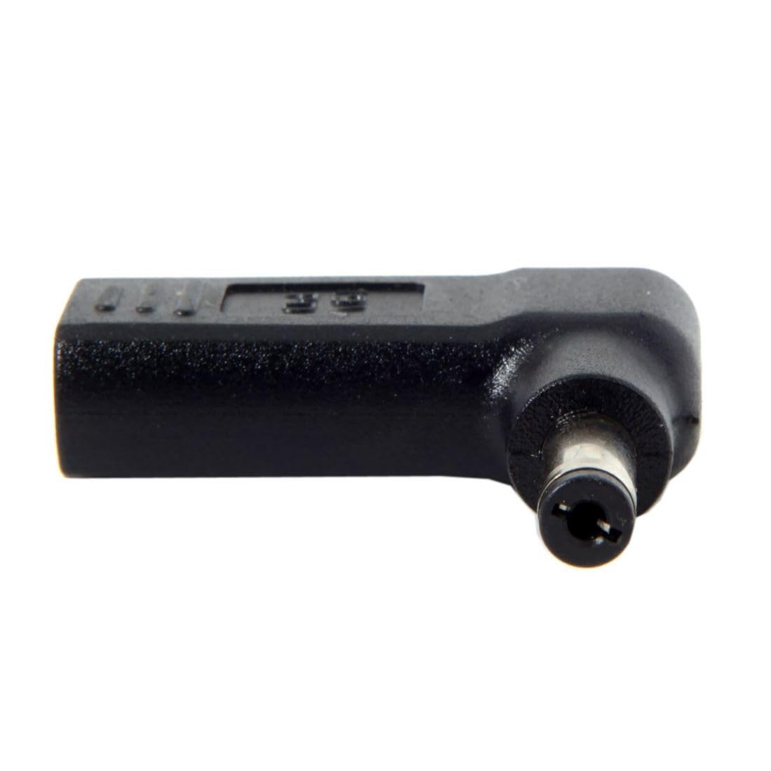 USB 3.1 Type C USB-C to Rectangle DC Plug 5.5mmx2.1mm Adapter PD Emulator Trigger 90 Degree Angled for Laptop Tablet (5.5x2.1MM)