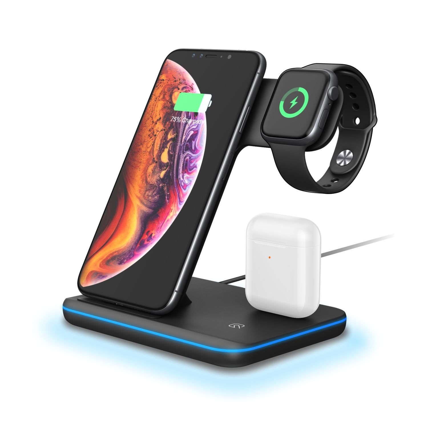 3 in 1 15w dock station 3 in 1 charging dock station holder stand 2022 design 3 in 1 dock station wireless charging