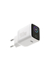 Smart Display Charger,USB C Charger Block with 6.6FT USB-C Cable,45W Max GaN Phone Charge,Smart Recognition,Care Mode,Real-Time Display for iPhone 17/16/15 & iPad Pro Series with cb Certification