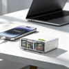 GaN+ 130W PD Charger, USB C Charger 6-Port with AI Smart TFT Display & Touch Control, desktop charger,USB Charging Station GaN Multiport Fast Charger