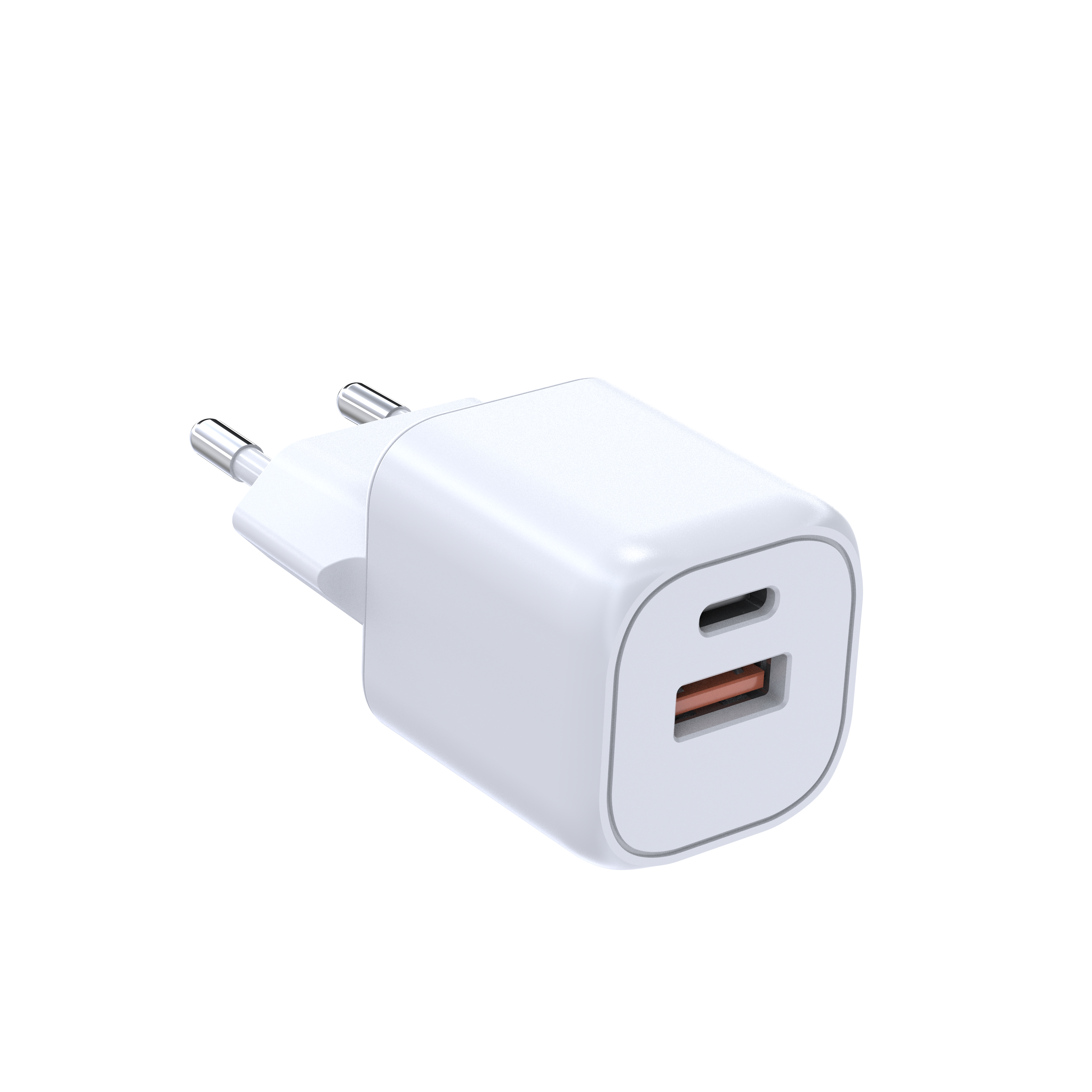 HUNDA 30W GaN Fast Charger USB Type C Dual Ports USB-A+USB-C Power Adapter Mini PD Wall Charger for RPhone 14 15 Pro Max