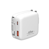 65W Retractable USB C Charger,3 in 1 Fast Charging Block with Foldable Plug,GaN Fast Charging Travel Charger for MacBook,iPad,iPhone 17/16/15,Galaxy