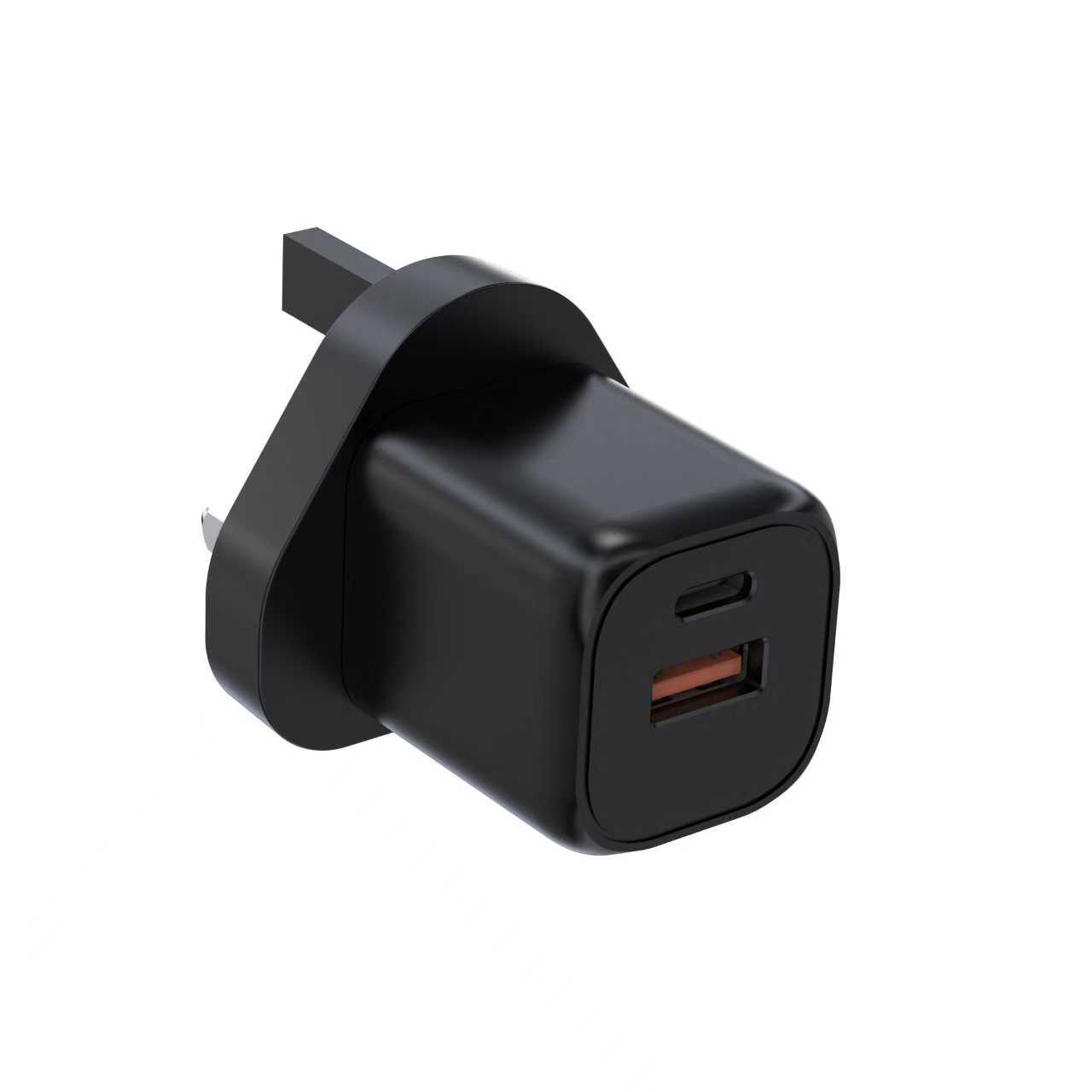 HUNDA 30W GaN Fast Charger USB Type C Dual Ports USB-A+USB-C Power Adapter Mini PD Wall Charger for RPhone 14 15 Pro Max