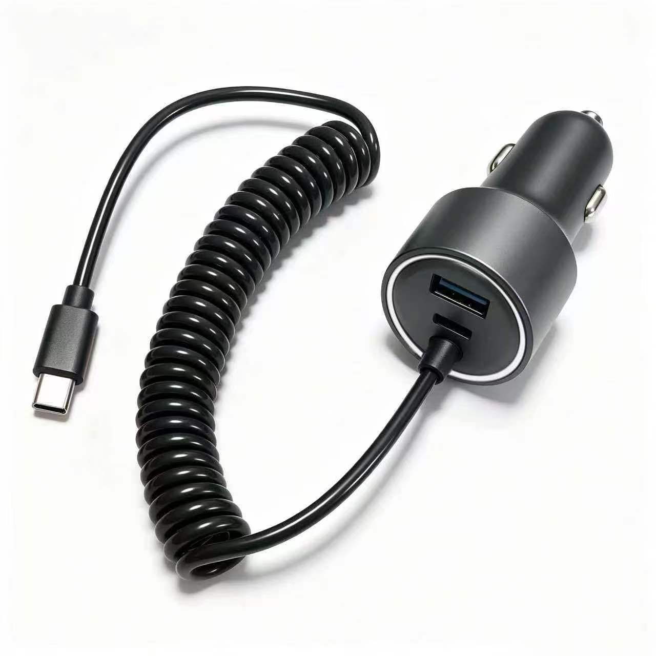78W 3-Port Samsung Car Charger USB C Fast Charge for Samsung Galaxy S26 Ultra S26 Plus S25 FE Edge S24 A57 A37 A17 A56 A36 A26 A16 A55 A25 A15,Rapid Car Charger Adapter+Coild Type C Fast Charging Cord