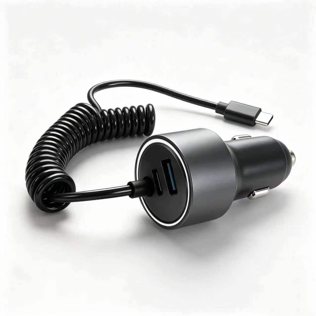 78W 3-Port Samsung Car Charger USB C Fast Charge for Samsung Galaxy S26 Ultra S26 Plus S25 FE Edge S24 A57 A37 A17 A56 A36 A26 A16 A55 A25 A15,Rapid Car Charger Adapter+Coild Type C Fast Charging Cord